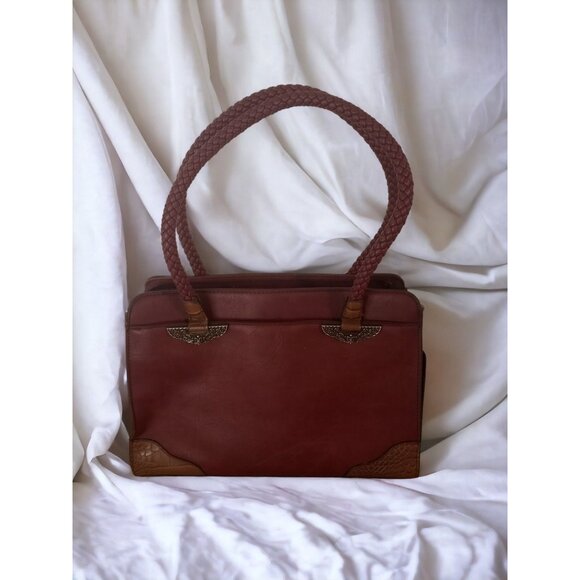 Bueno of California Mix Media Satchel Tote Bag - Picture 1 of 16